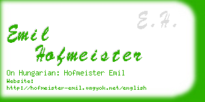 emil hofmeister business card